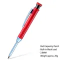 Matita rossa per fori profondi da falegname con mina da 2,8 mm per marcatura professionale - Matita Rossa
