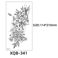 Kitsune mask and koi fish floral temporary tattoo sticker, model XQB-341, size 114x210mm - Fox Mask and Koi (XQB-341)