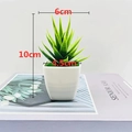 Artificial succulent aloe plant in white square pot measuring 10cm height for desk decor - Square Pot Aloe