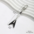 Creative guitar keychain accessory in black and silver enamel finish on white background - Black