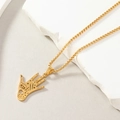 Close-up of golden Hamsa hand pendant with intricate hollow star and eye details on necklace - Hamsa Hand (Small)