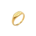 18K gold-plated oval stainless steel ring with 11:11 engraving on a clean white background - US 6 / 11:11 Oval Ring-Gold
