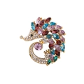 Hedgehog brooch with colorful crystals and rhinestones on a golden alloy base - Colorful