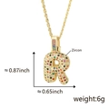 Gold letter R pendant necklace with colorful zircon stones and twisted rope chain - Letter R