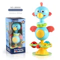 Blue bird suction cup rattle toy for babies with colorful rings and music box - Musical Bird Style with Light and Sound (LB8808)