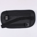 Schlanke schwarze Nylon-Diebstahlschutz-Gürteltasche mit Reißverschluss und Schnallenriemen - Schwarz