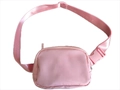 Pink nylon sports fanny pack featuring a durable plastic buckle and adjustable waist strap - Pink (Color Matching)