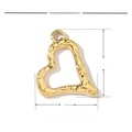 Dimensions du pendentif cœur en acier doré affichant 23 mm de hauteur et 19 mm de largeur - Coeur Lisse Simple (VG249x3)