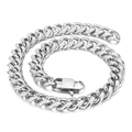 Polished silver stainless steel Cuban link bracelet with durable lobster clasp closure - 15mm Width / 21.5cm Length / Steel