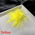 Elegante spilla e fermaglio per capelli in piume di struzzo gialle per abiti da festa - Giallo
