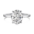 Elegant S925 sterling silver ring featuring a large oval-cut sparkling center stone - White Gold Color DY120702