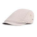 Light grey plaid beret with metallic detail and breathable vent in quick-dry fabric - Apricot