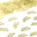 Golden Happy Birthday metallic confetti set for adult and children party table decoration - 100 Pieces / Gold