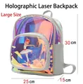 Large laser holographic girls ballet backpack with cartoon dancer, 30x25x15cm size - Large / Grey Large-Holographic