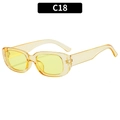 Retro amber rectangle sunglasses with yellow translucent frame and matching lenses C18 - Transparent Yellow Frame Yellow Lens