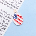 Teardrop-shaped American flag enamel pendant with gold trim for bracelets and earrings - Enamel US Flag Easter Egg / 11x18mm