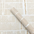 Waterproof bouquet wrapping paper with retro vintage newspaper print for floral gifts - Korean Newspaper - White Gold