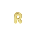 Polished 18k gold balloon-style letter R pendant with smooth metallic 3D surface - Letter R Pendant / Gold