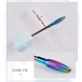3/32 inch middle flame nail drill bit with rainbow electroplated alloy finish - Flame Shape Style (B78)
