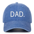 Classic blue washed cotton baseball cap featuring white DAD embroidery on the front - One Size / Light Blue