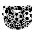 Elastic wide black headband with soccer ball pattern for sports and yoga fitness - Black