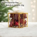 Set di decorazioni natalizie rosse con campanelli e palline in scatola da 8x8cm - Rosso