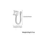 Elegant 925 sterling silver star nose clip with a clear cubic zirconia stone - 4-Claw Round Zircon - Silver