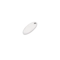 Colgante ovalado pulido de acero inoxidable plateado 5x12mm con agujero en fondo blanco - 1,2mm de Espesor / Color Acero