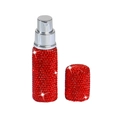 Sparkling red rhinestone refillable perfume spray bottle with silver metal pump - 10ml / Red Zircon