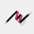 Adjustable black and rose red fabric shoulder strap with gold swivel hooks for handbags - Width 2.5cm Length 70cm / Black Strap Gold Buckle