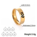 Anello punk da uomo in acciaio inossidabile dorato con motivo a dragone nero - US 7 / 8mm / Oro
