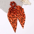 Coletero naranja de Halloween con cintas largas y estampados de calabazas y murciélagos negros - Calabaza Naranja Gato Negro