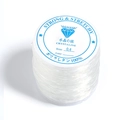 Close-up of 0.4mm transparent elastic cord for jewelry making with 100% polyurethane - 0.4mm-100M / Transparent (Blue Label)