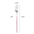 Pink and silver stainless steel dinner fork with dimensions 21cm long and 2.7cm wide - Pink Silver Dinner Fork