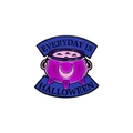 Halloween enamel pin with purple witch cauldron and Every Day Is Halloween banner - Purple Cauldron (CZ1324-2)