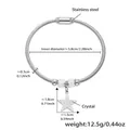 Bracelet chaîne serpent argenté en acier inoxydable avec étoile en cristal - Bracelet Couleur Acier (Z246)
