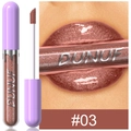 Brillo de labios hidratante con purpurina DUNUF tono #03 con acabado brillante duradero - 03 Naranja Marrón Brillante