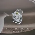 Transparent mini hair claw clip with golden metal spring, size 2.5cm by 3cm - Small Claw Clip / Transparent (S144-5)