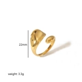 Detail view of 18K gold hug ring with 22mm height and 3.3g weight measurement - Streamlined Water Drop Style (TR4177) / Gold