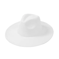 Dettaglio cappello fedora in lana bianca a tesa larga dal design elegante - Bianco