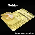 Set of golden resealable bags with hanging holes and transparent windows in five sizes - Gold 5.5*9cm