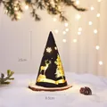 Konische Weihnachts-Nachtlicht mit goldenen Hirschmustern und warmem LED-Licht, 15cm Höhe - Klein Schwarz (15x8.5cm)