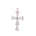 Colgante cruz hip hop de plata de ley 925 con circonitas en forma de gota - Blanco K Circón Blanco