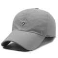 Dark grey quick-dry perforated sports baseball cap with embroidered number 7 - Adjustable / Light Gray