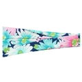 Navy blue headband with white and pink floral print for sports and fitness - 23# Navy Large White Floral