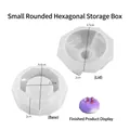 Detailed size specifications for hexagonal geometric silicone storage box mold - Small Faceted Hexagon Storage Box (Base + Lid)