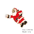 Cartoon Santa Claus enamel pin with pearl accent for Christmas clothing decoration - Santa Claus 1
