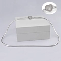 Silver snake chain necklace with sparkling heart clasp and premium jewelry box - 45cm Heart Zirconia Style / Silver
