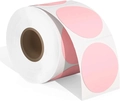 Roll of pink round thermal self-adhesive labels for shipping and logistic packaging - 2*2 Inch-750pcs (Roll)-Blank / Pink