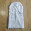 Weiche weiße Balaclava-Maske aus Plüsch für Damen und Herren mit Pelzstruktur - Einheitsgröße / Reinweiß
